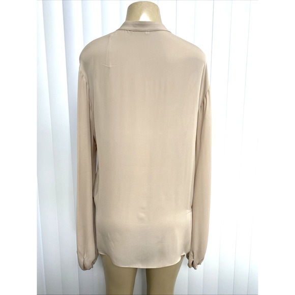 Dorothee Schumacher Twist Blouse Top Long Sleeve Silk Button Tie Button 4 L - Picture 3 of 9